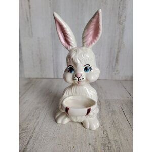 Vintage holding egg ceramic Easter rabbit bunny‎ home decor unique